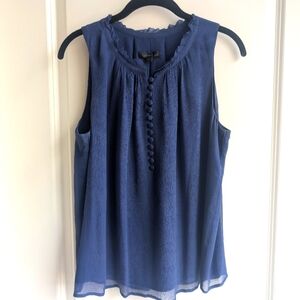 Sleeveless Silk J.Crew Blouse in sapphire blue